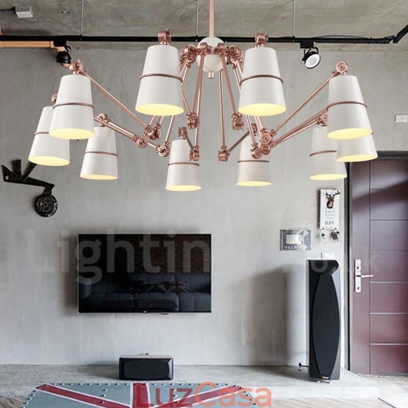 Lustre de 10 luzes com luz de estilo contemporâneo moderno