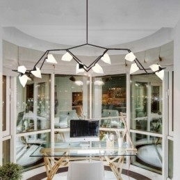 Lustre moderno contemporâneo de 8 luzes