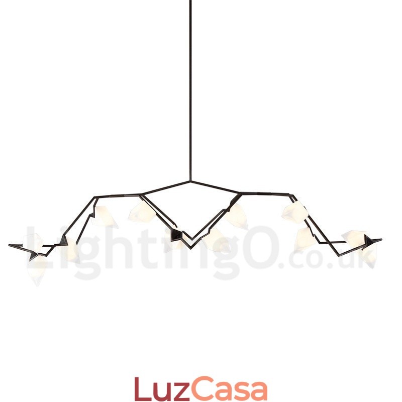 Lustre moderno contemporâneo de 8 luzes