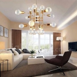 Lustre moderno contemporâneo de 4 níveis com 16 luzes