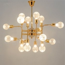 Lustre moderno contemporâneo de 4 níveis com 16 luzes
