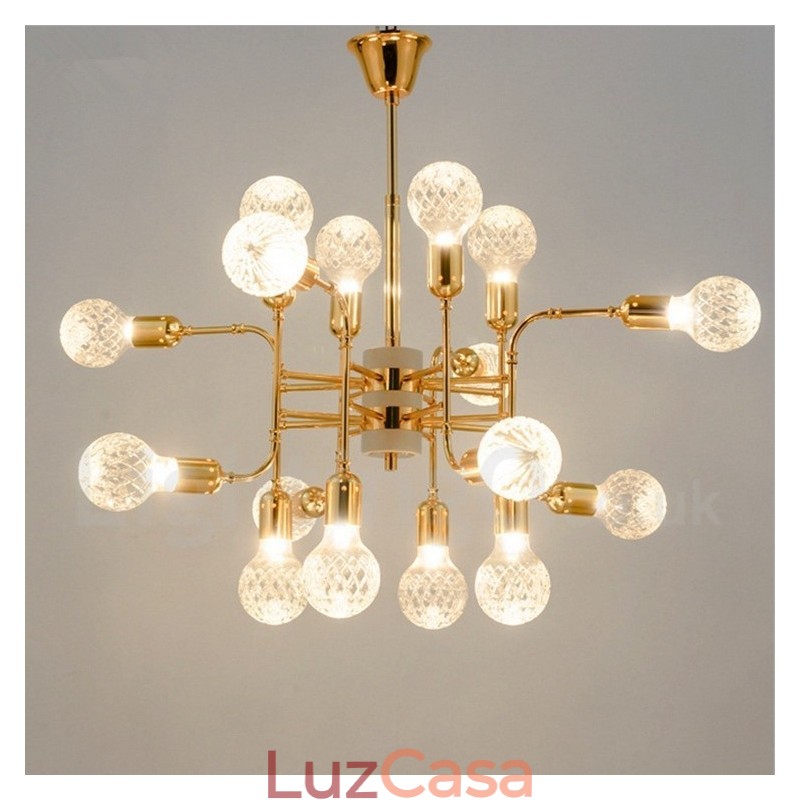 Lustre moderno contemporâneo de 4 níveis com 16 luzes