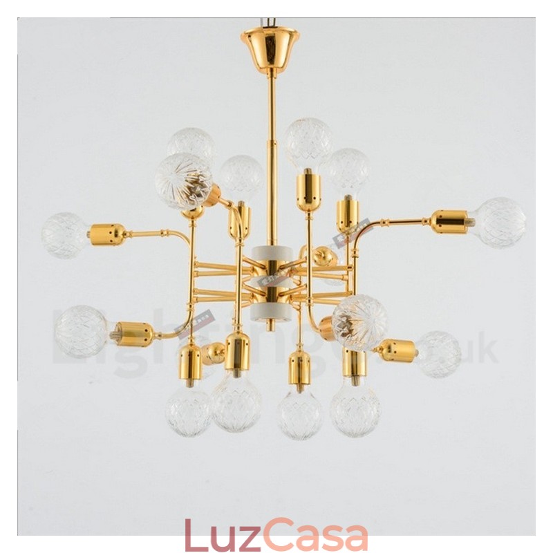 Lustre moderno contemporâneo de 4 níveis com 16 luzes