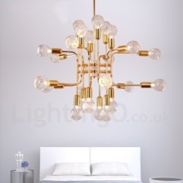 Lustre moderno contemporâneo de 4 níveis com 16 luzes