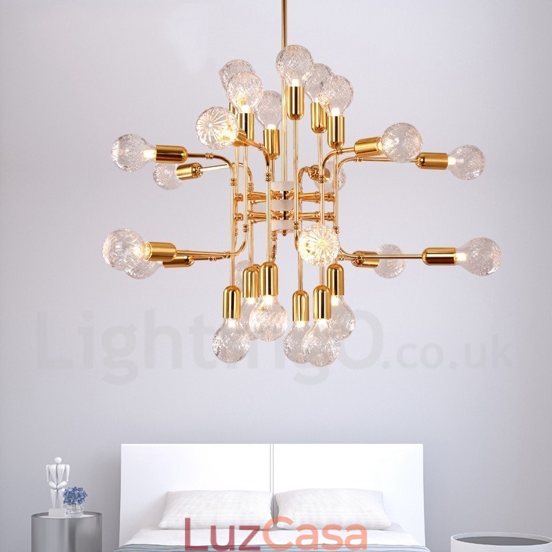 Lustre moderno contemporâneo de 4 níveis com 16 luzes