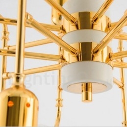 Lustre moderno contemporâneo de 4 níveis com 16 luzes