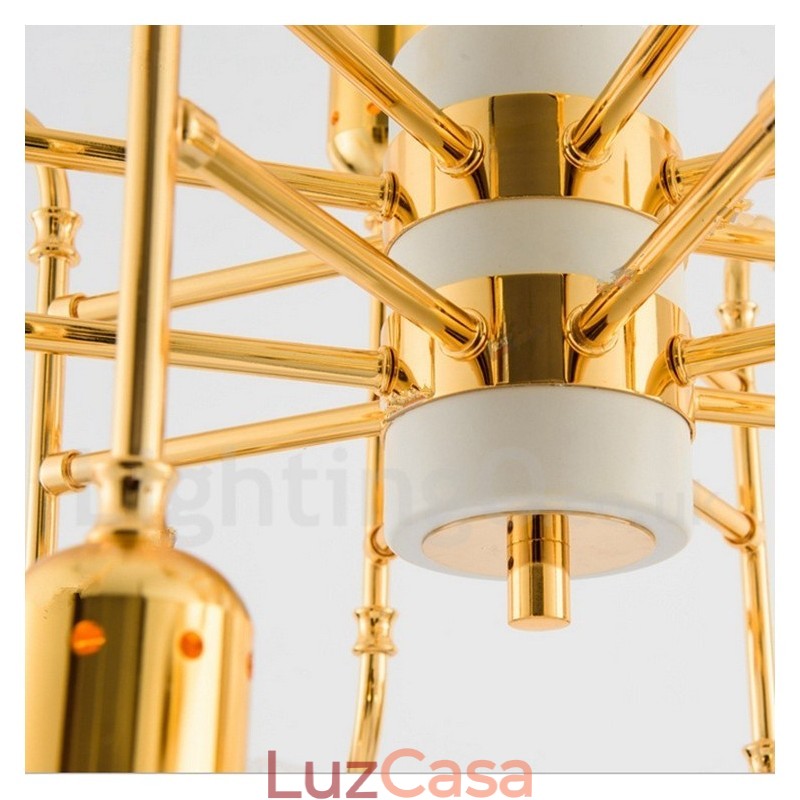 Lustre moderno contemporâneo de 4 níveis com 16 luzes