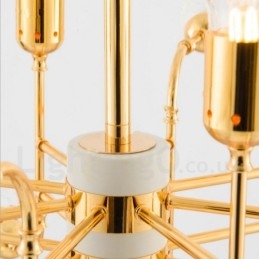 Lustre moderno contemporâneo de 4 níveis com 16 luzes