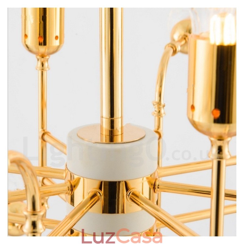 Lustre moderno contemporâneo de 4 níveis com 16 luzes