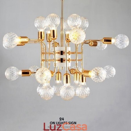 Lustre moderno contemporâneo de 4 níveis com 24 luzes