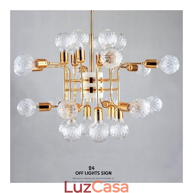 Lustre moderno contemporâneo de 4 níveis com 24 luzes