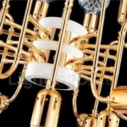 Lustre moderno contemporâneo de 4 níveis com 24 luzes