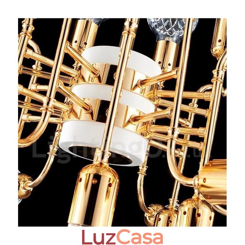 Lustre moderno contemporâneo de 4 níveis com 24 luzes