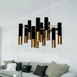 Lustre moderno contemporâneo de 13 luzes, lâmpada de nível único