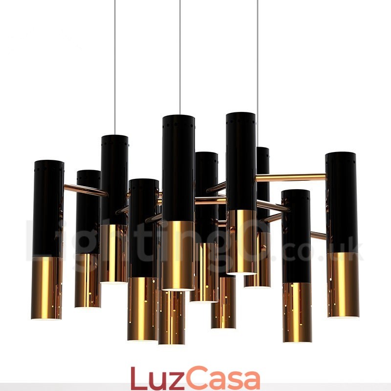 Lustre moderno contemporâneo de 13 luzes, lâmpada de nível único