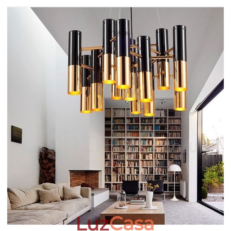Lustre moderno contemporâneo de 13 luzes, lâmpada de nível único