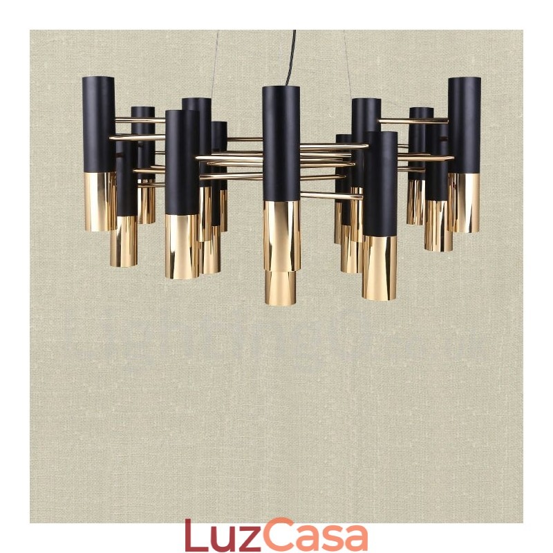 Lustre moderno contemporâneo de 19 luzes, luminária de nível único