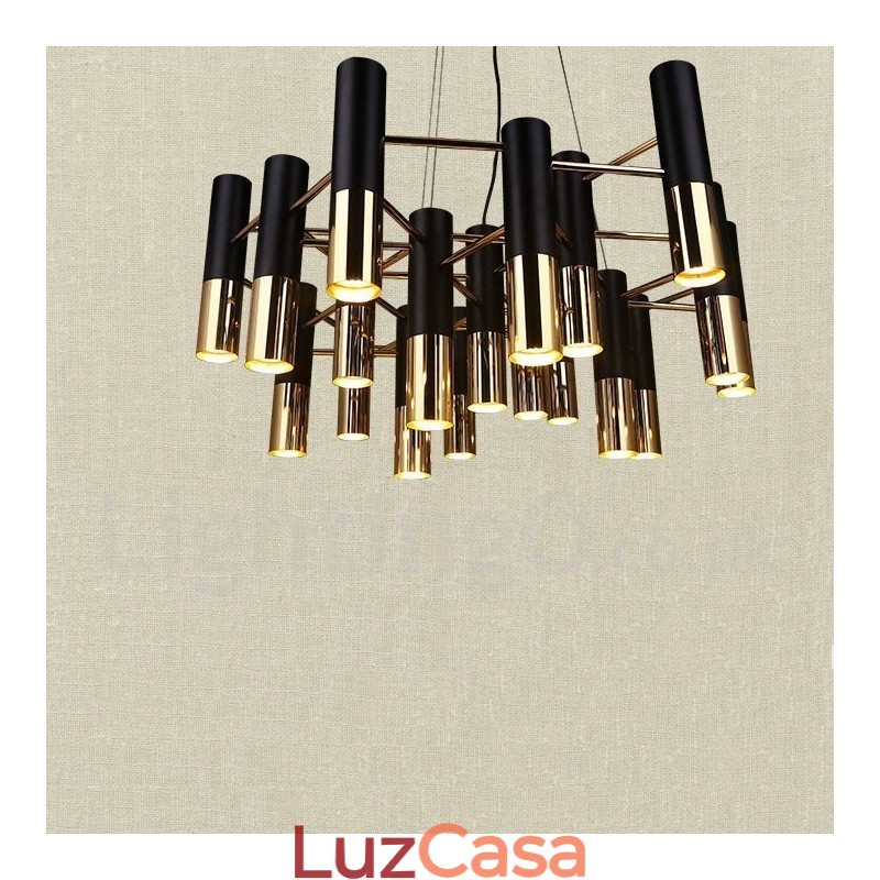Lustre moderno contemporâneo de 19 luzes, luminária de nível único