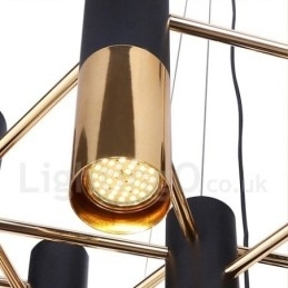 Lustre moderno contemporâneo de 19 luzes, luminária de nível único