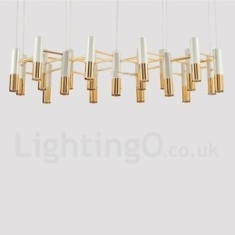Lustre moderno contemporâneo de 22 luzes, lâmpada de nível único