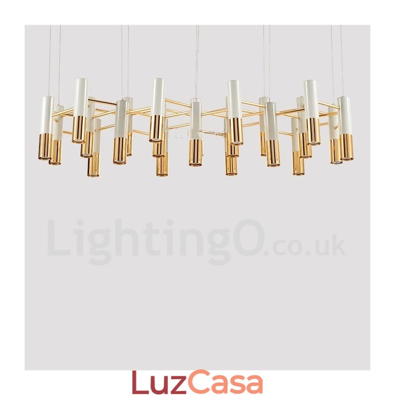 Lustre moderno contemporâneo de 22 luzes, lâmpada de nível único