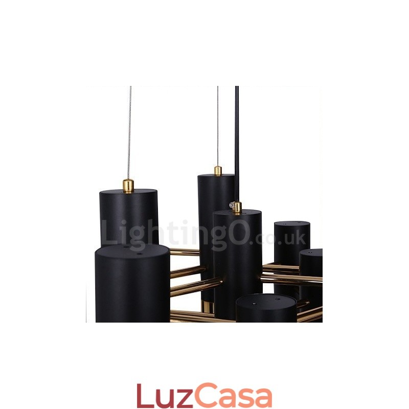 Lustre moderno contemporâneo de 22 luzes, lâmpada de nível único