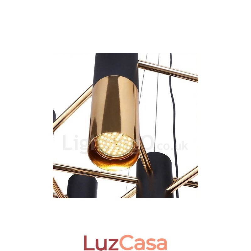 Lustre moderno contemporâneo de 22 luzes, lâmpada de nível único