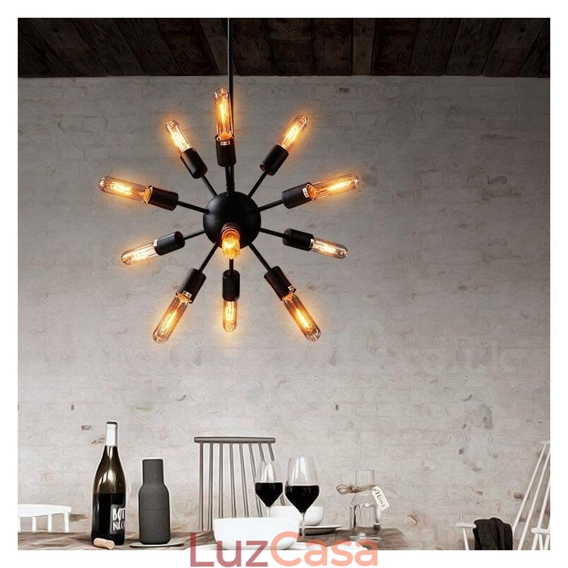 Lustre Sputnik Vintage Retro de 12 Luzes