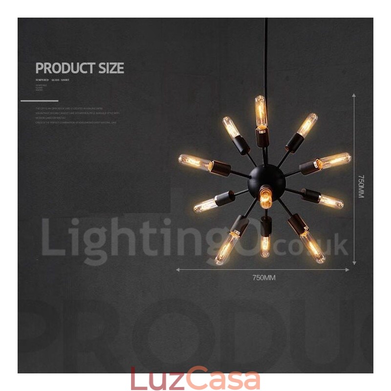 Lustre Sputnik Vintage Retro de 12 Luzes