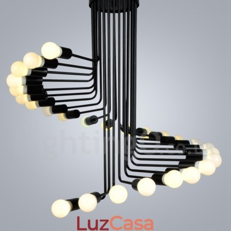 Preto 26 Luz Retro Vintage Moderno Contemporâneo Lustre Lâmpada Luz Preto 26 Luz Retro Vintage Moderno Contemporâneo Lustre Lâmpada Luz