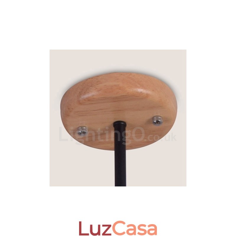 Lustre de madeira com 3 luzes e camada única, estilo moderno e contemporâneo