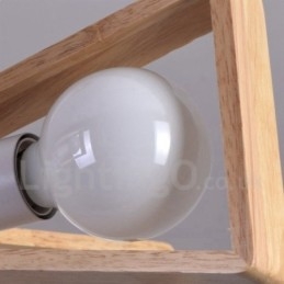 Lustre de madeira de camada única com 5 luzes, estilo moderno e contemporâneo