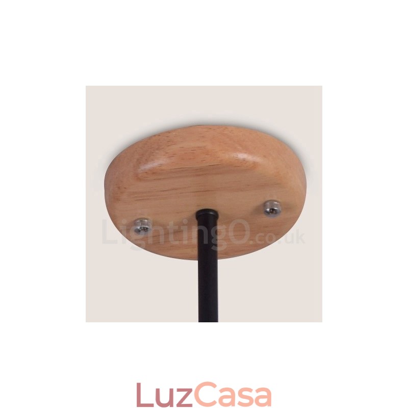 Lustre de madeira de camada única com 5 luzes, estilo moderno e contemporâneo