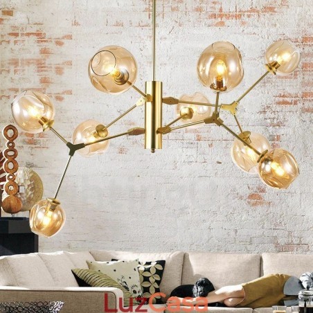 Lustre com cúpula de vidro estilo contemporâneo moderno Lustre com cúpula de vidro estilo contemporâneo moderno