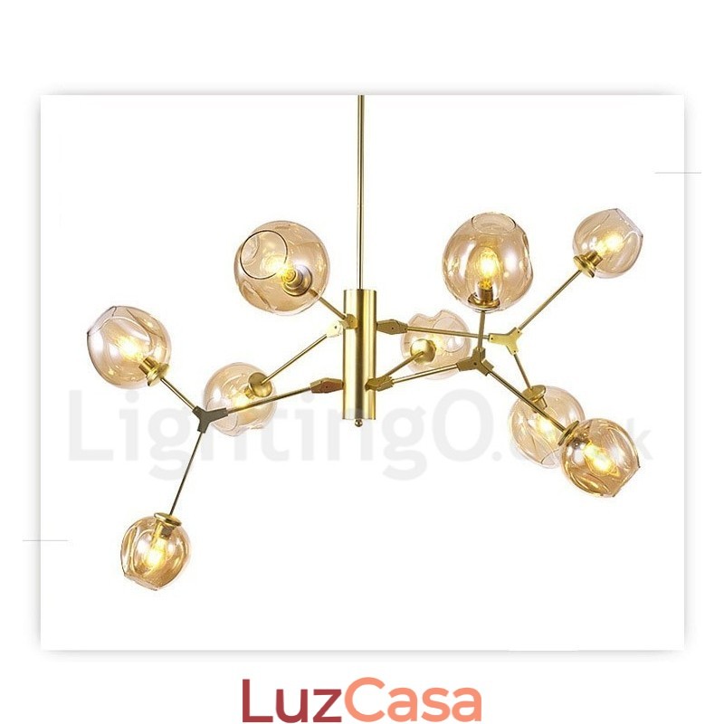 Lustre com cúpula de vidro estilo contemporâneo moderno