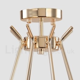 Lustre de metal contemporâneo moderno de 30 luzes e 2 níveis com cúpula de vidro