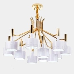 Lustre moderno contemporâneo de 12 luzes e 2 níveis