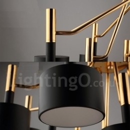 Lustre moderno contemporâneo de 12 luzes e 2 níveis