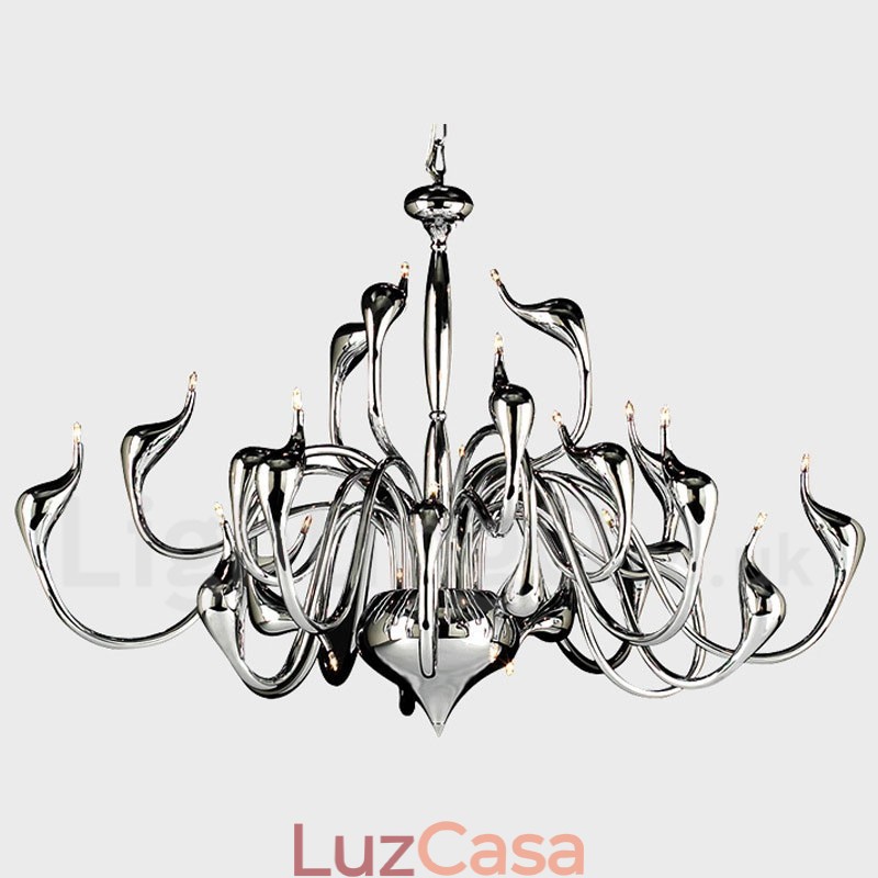 Lustre moderno de cisne com 24 luzes G4 cromado lâmpada incluída
