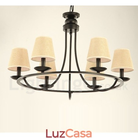 Lustre retrô country de 6 luzes com uma única camada Lustre retrô country de 6 luzes com uma única camada