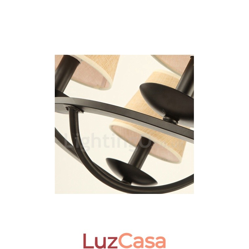 Lustre retrô country de 6 luzes com uma única camada
