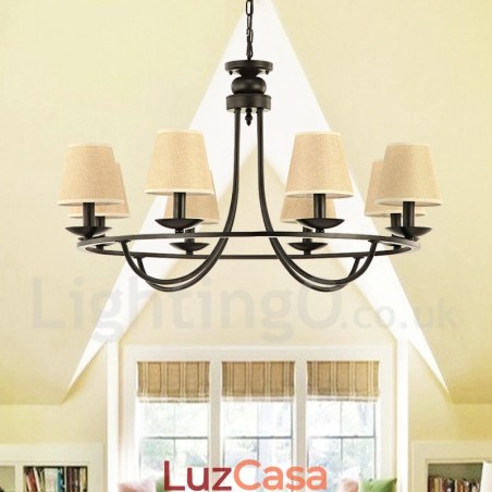Country Retro 8 Luzes Lustre de Camada Única Lâmpada Luz Country Retro 8 Luzes Lustre de Camada Única Lâmpada Luz