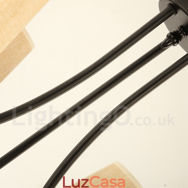 Country Retro 8 Luzes Lustre de Camada Única Lâmpada Luz