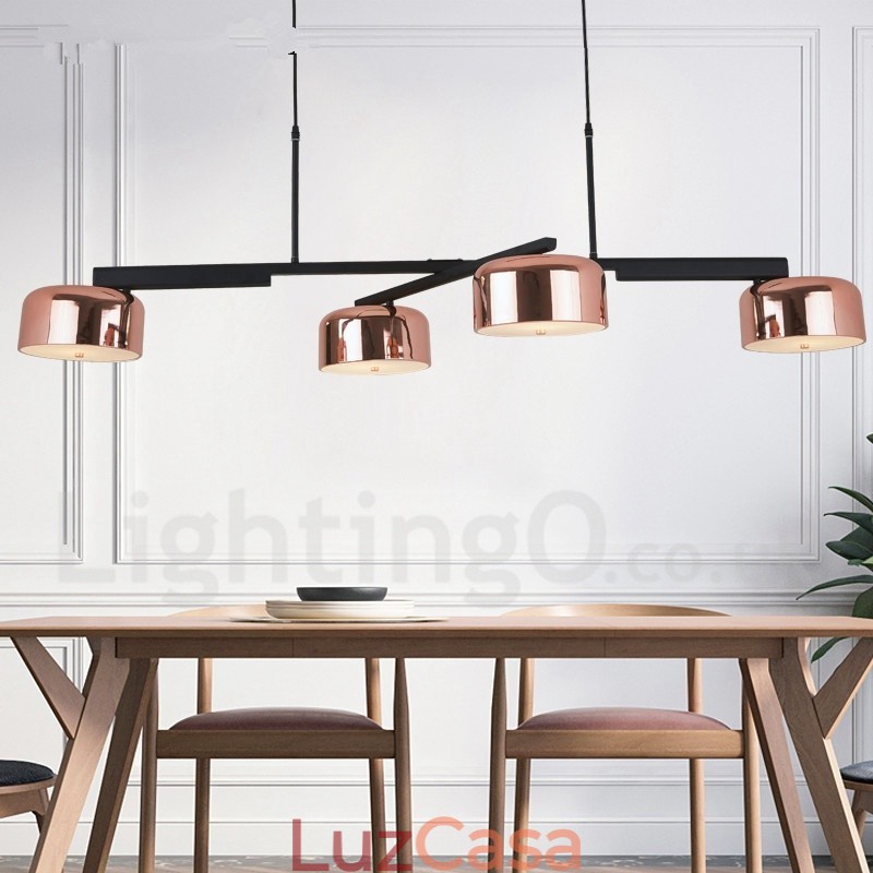 Lustre giratório moderno contemporâneo de 4 níveis de luz única