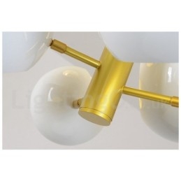 Lustre moderno contemporâneo branco de 10 luzes