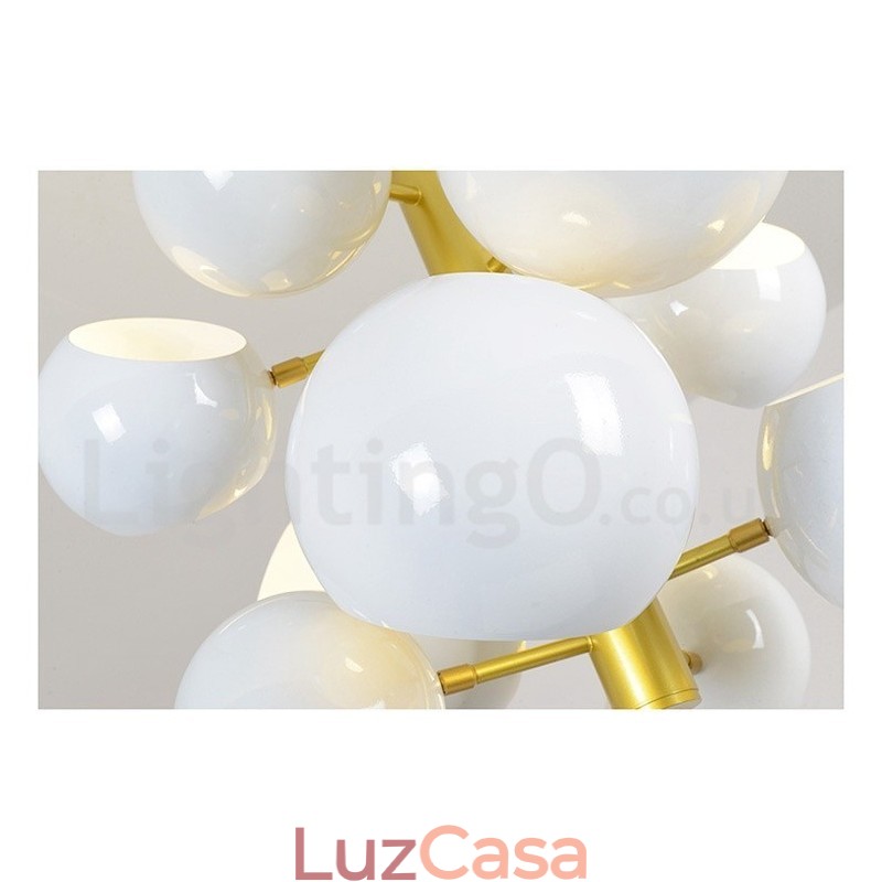 Lustre moderno contemporâneo branco de 10 luzes
