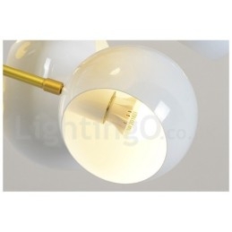 Lustre moderno contemporâneo branco de 10 luzes