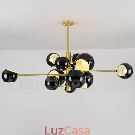 Preto 13 Luz Moderna Contemporânea Lustre Lâmpada Luz Preto 13 Luz Moderna Contemporânea Lustre Lâmpada Luz