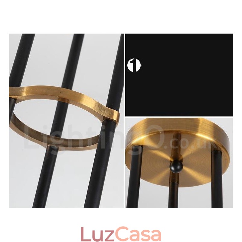 Lustre moderno contemporâneo de 6 luzes e 3 níveis