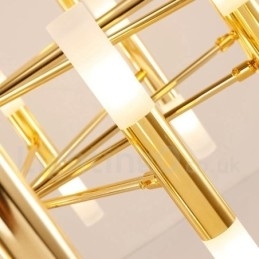 40 Luzes Douradas 2 Camadas Modernas Contemporâneas Lustre Lâmpada de Luz